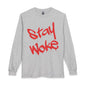 Stay Woke Long Sleeve Tee – Red Blood Graffiti Script Shirt