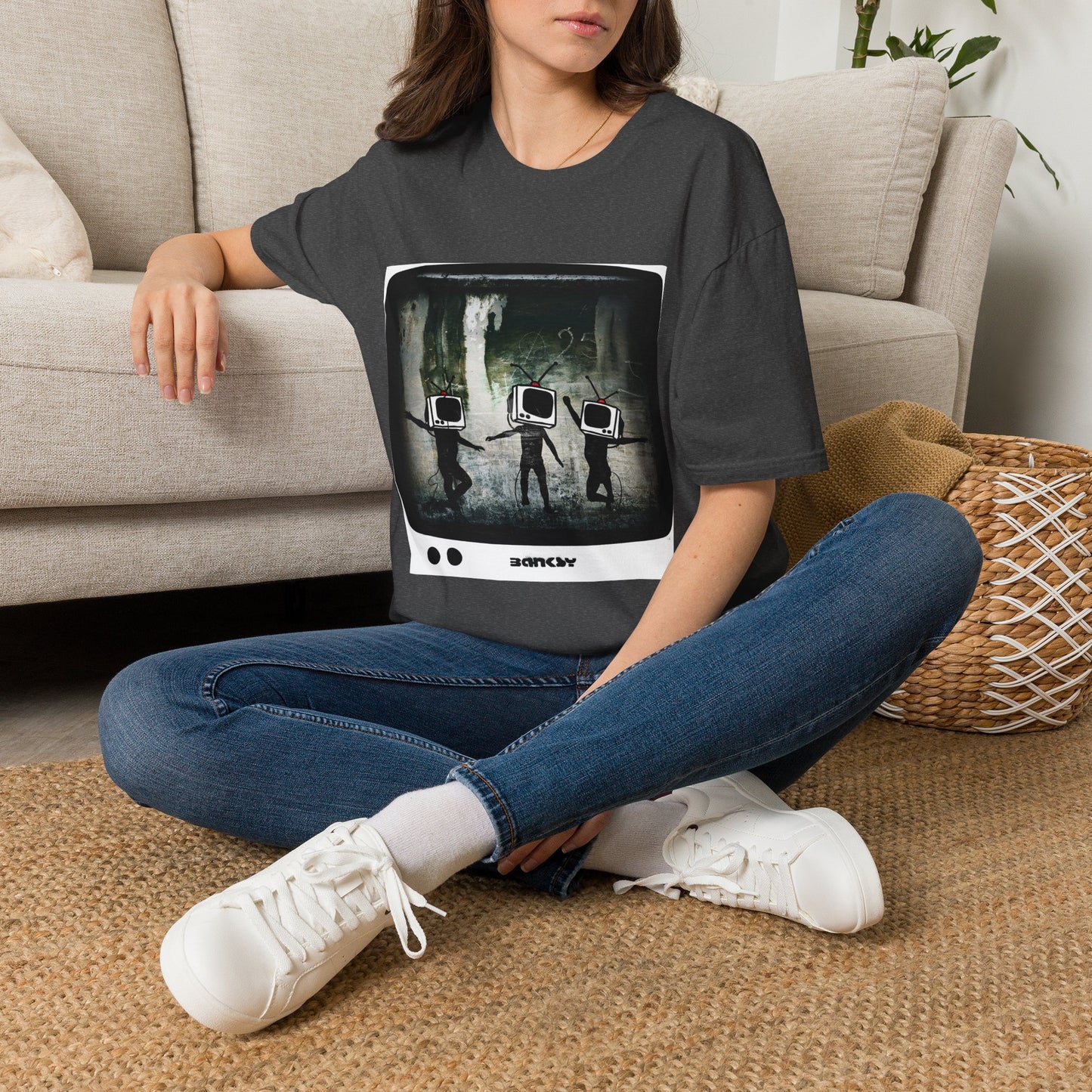 Banksy TV Head Graphic T-Shirt