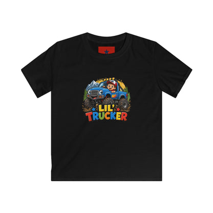 Kids Tee — "Lil' Trucker" Monster Truck Kids T-Shirt | Cute Off-Road Cartoon Top