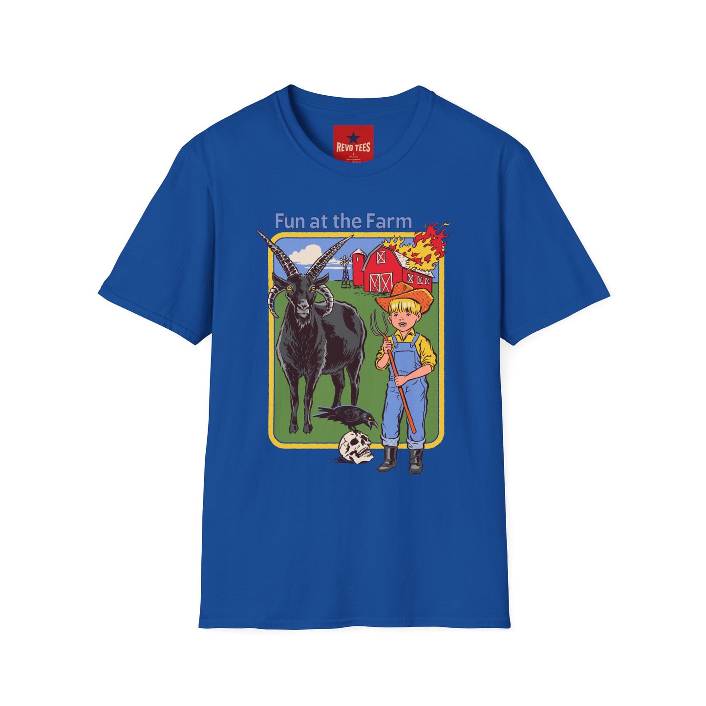 Fun at the Farm T-Shirt — Vintage Barn & Goat Graphic Tee