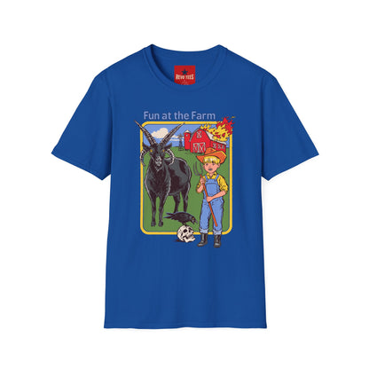 Fun at the Farm T-Shirt — Vintage Barn & Goat Graphic Tee