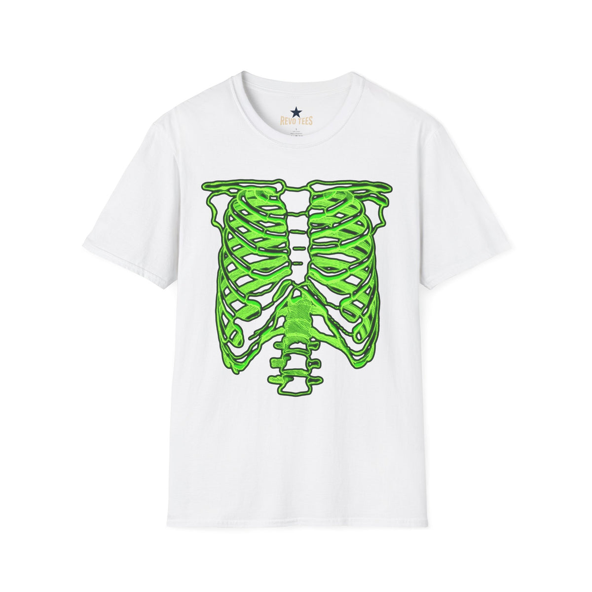 Revotees Neon Green Rib Cage Graphic T-Shirt