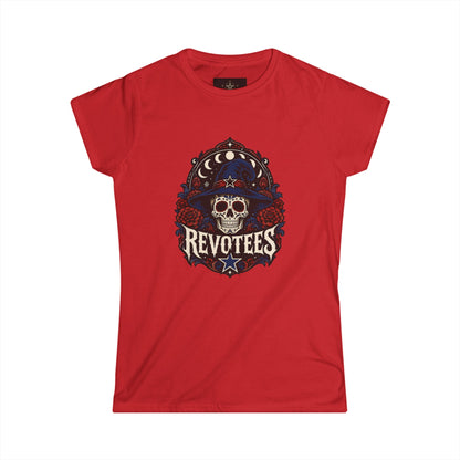 Revotees Skull Tee — Women's Gothic Americana Graphic T‑Shirt
