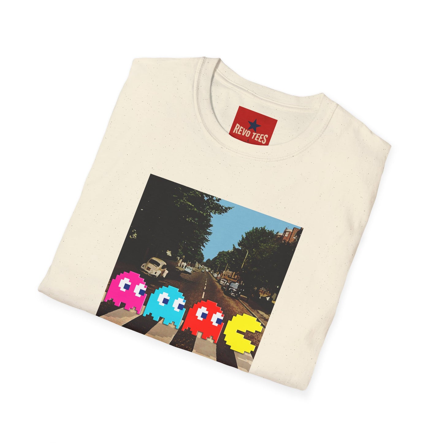 Pac‑City Arcade T‑Shirt — Retro Pixel Ghosts Crossing Graphic Tee