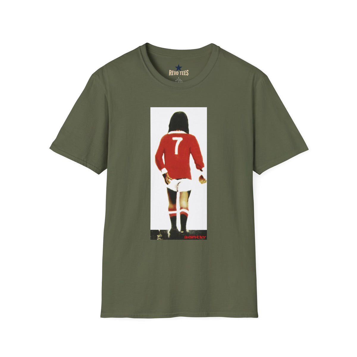 Revotees Banksy George Best Soccer Player No 7 Graphic Retro Football Jersey Illustration T-Shirt - alternate view 6