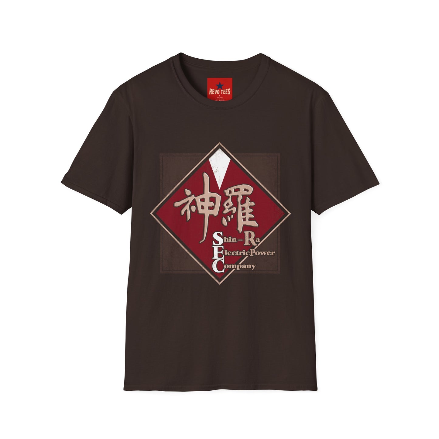 Japanese Kanji Graphic T-Shirt — Vintage Red Diamond "神羅" Streetwear