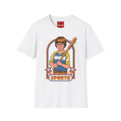 Retro Kid Sports T‑Shirt — Vintage Baseball Bat Graphic Tee