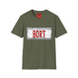 BORT License Plate T‑Shirt — 'Itchy & Scratchy Land' Retro TV Fan Tee