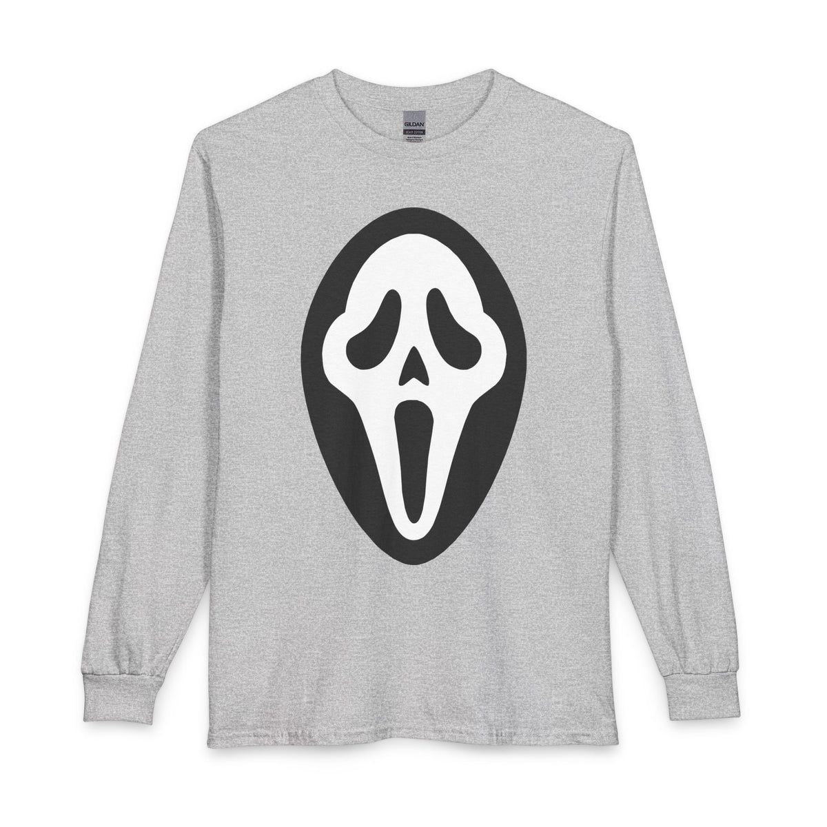 Ghostface Mask Long Sleeve Shirt — Horror Movie Scream Tee for Halloween