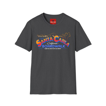 Santa Carla Boardwalk T-Shirt — Retro California Beach Tee ("Sleep All Day, Play All Night")
