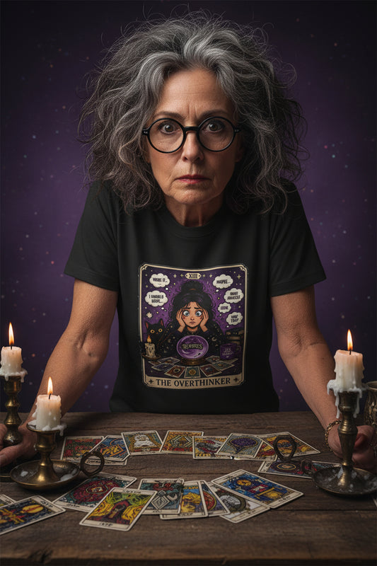 REVOTEES The Overthinker Tarot T‑Shirt — Women's Psychic Crystal Ball Tee