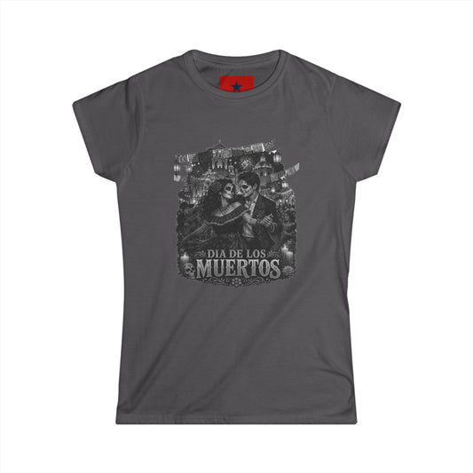 Revotees Womens Black Dia De Los Muertos Day of the Dead in Black White T-Shirt - alternate view 2