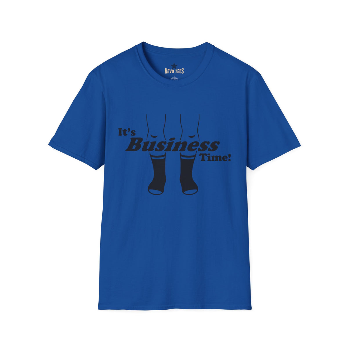 Revotees Its Business Time Funny Retro Socks Graphic for Work From Home Casual Wear T-Shirt - alternate view 7