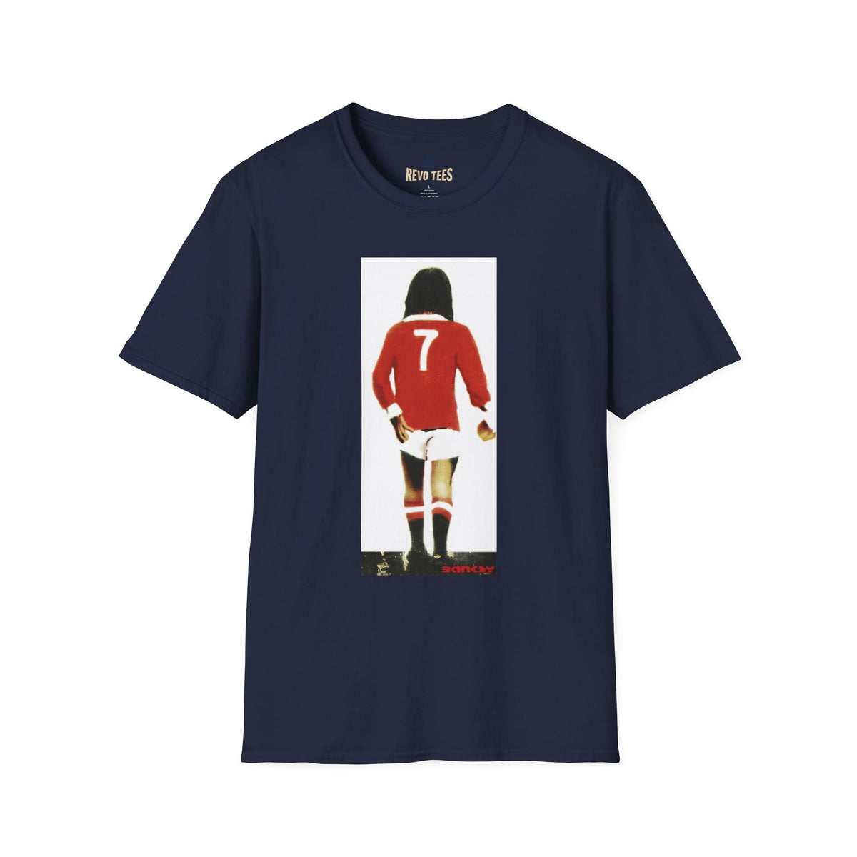 Revotees Banksy George Best Soccer Player No 7 Graphic Retro Football Jersey Illustration T-Shirt - alternate view 10