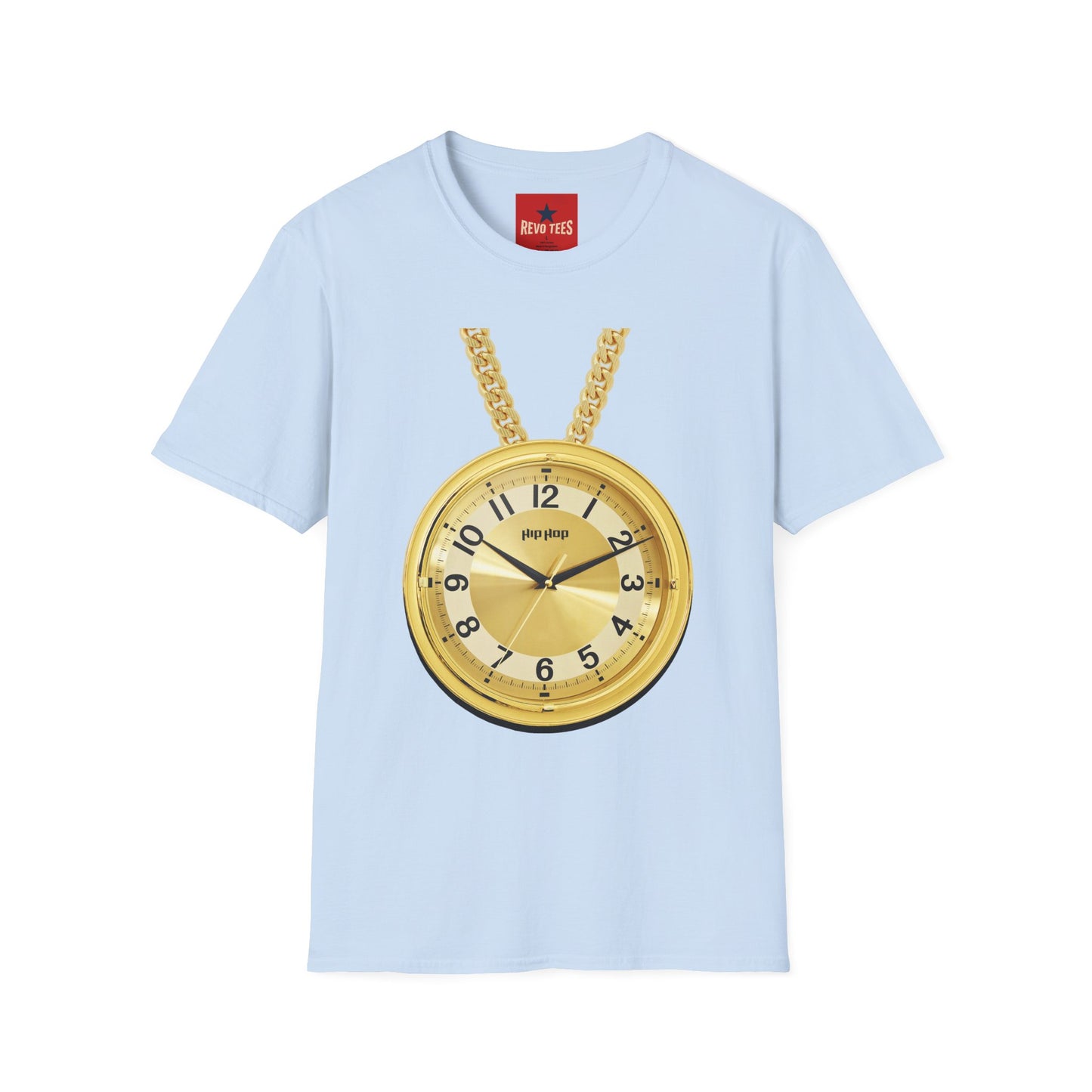 Gold Pocket Watch Necklace T-Shirt — Vintage Clock Graphic Tee