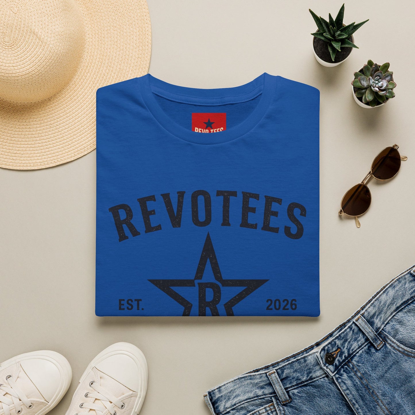 Revotees Graphic T-Shirt — "Revotees" Star Logo Tee (Est. 2026)