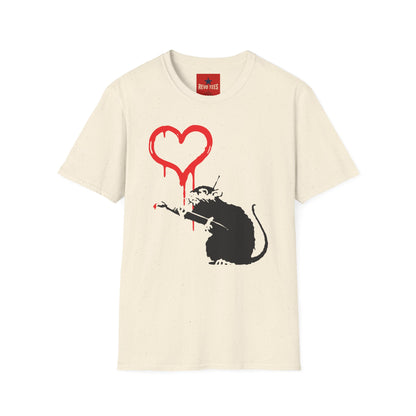 Banksy-Inspired Rat Stencil T-Shirt — Dripping Heart Street Art Tee