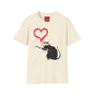 Banksy-Inspired Rat Stencil T-Shirt — Dripping Heart Street Art Tee