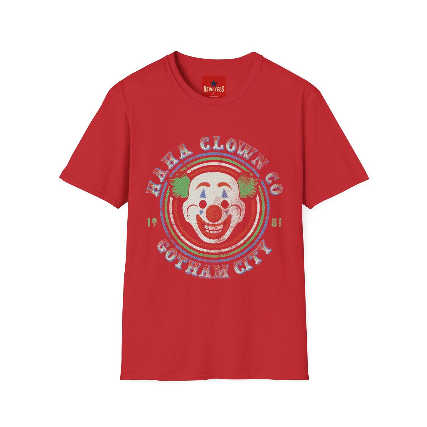 Retro 'Ha Ha Clown Co.' Graphic T‑Shirt — Vintage Clown Face Tee