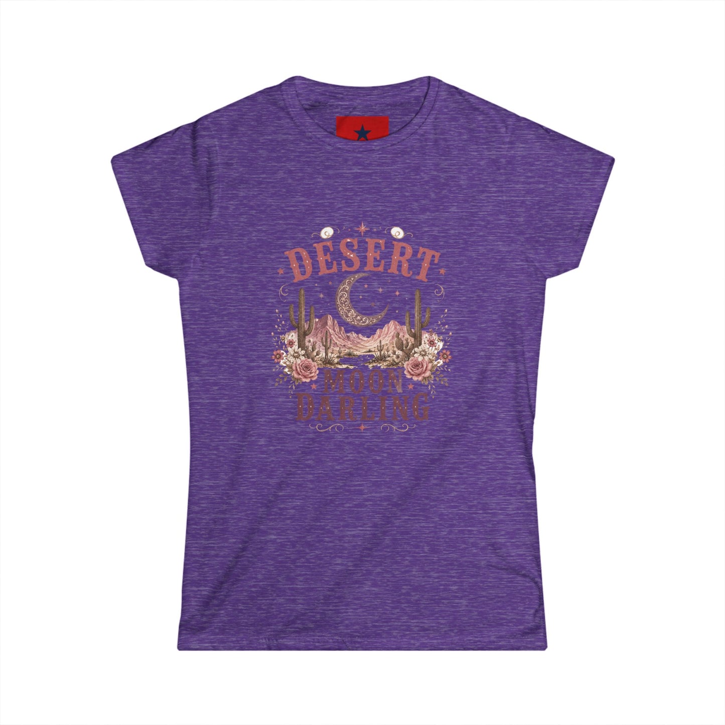 Desert Moon Darling Tee — Women's Boho Moon & Cactus Graphic T-Shirt