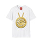 Gold Pocket Watch Necklace T-Shirt — Vintage Clock Graphic Tee
