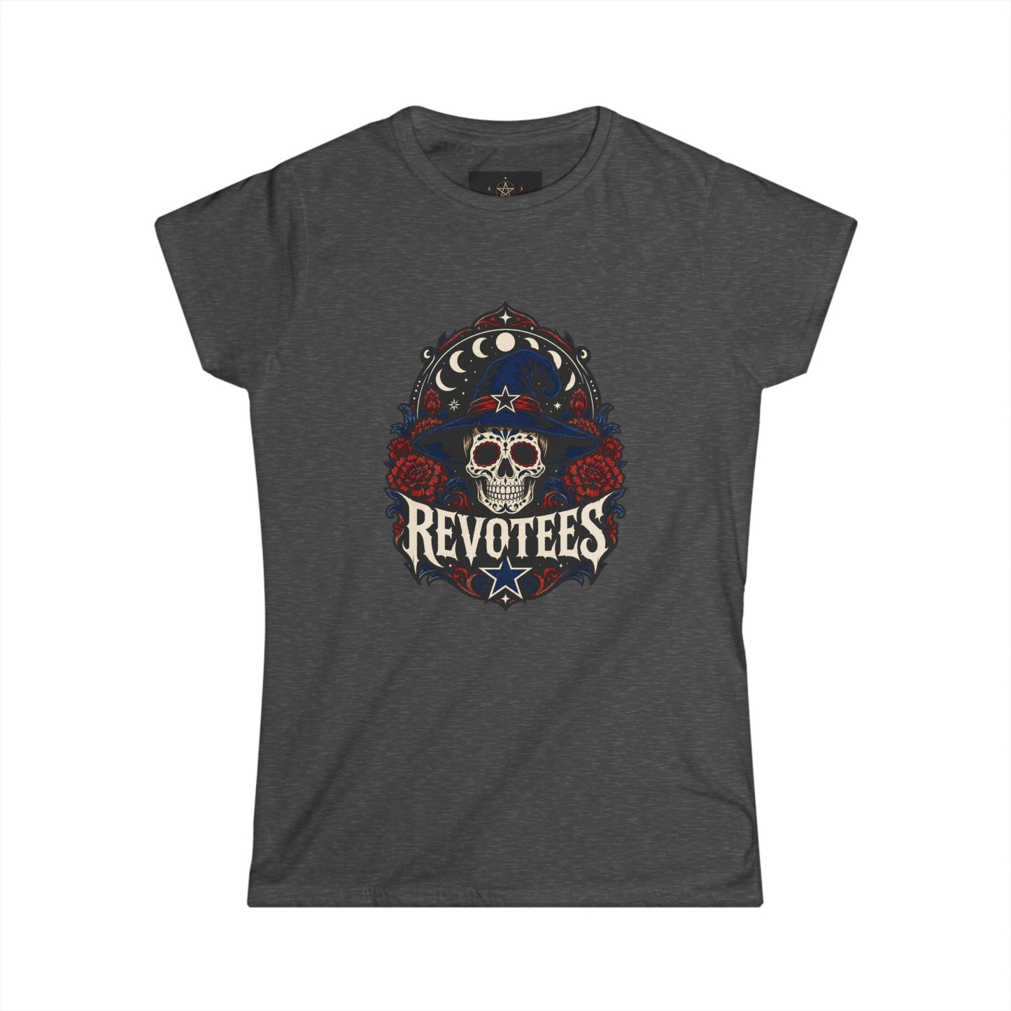 Revotees Skull Tee — Women's Gothic Americana Graphic T‑Shirt