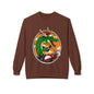 Dragon Santa Riding — Retro Green Dragon Surfing Crewneck Sweatshirt