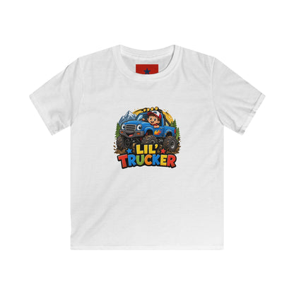 Kids Tee — "Lil' Trucker" Monster Truck Kids T-Shirt | Cute Off-Road Cartoon Top