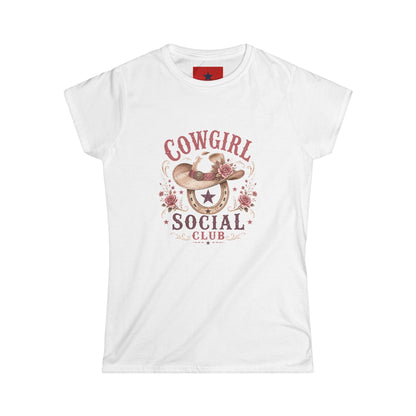 Cowgirl Social Club Women's Tee — Western Cowgirl Hat Graphic Shirt