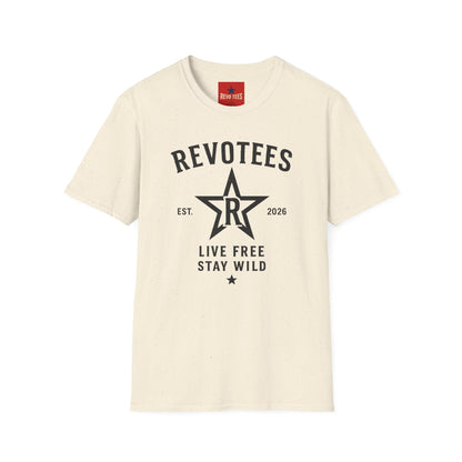 REVOTEES Graphic T-Shirt — "Revotees" Star Logo Tee (Est. 2026)