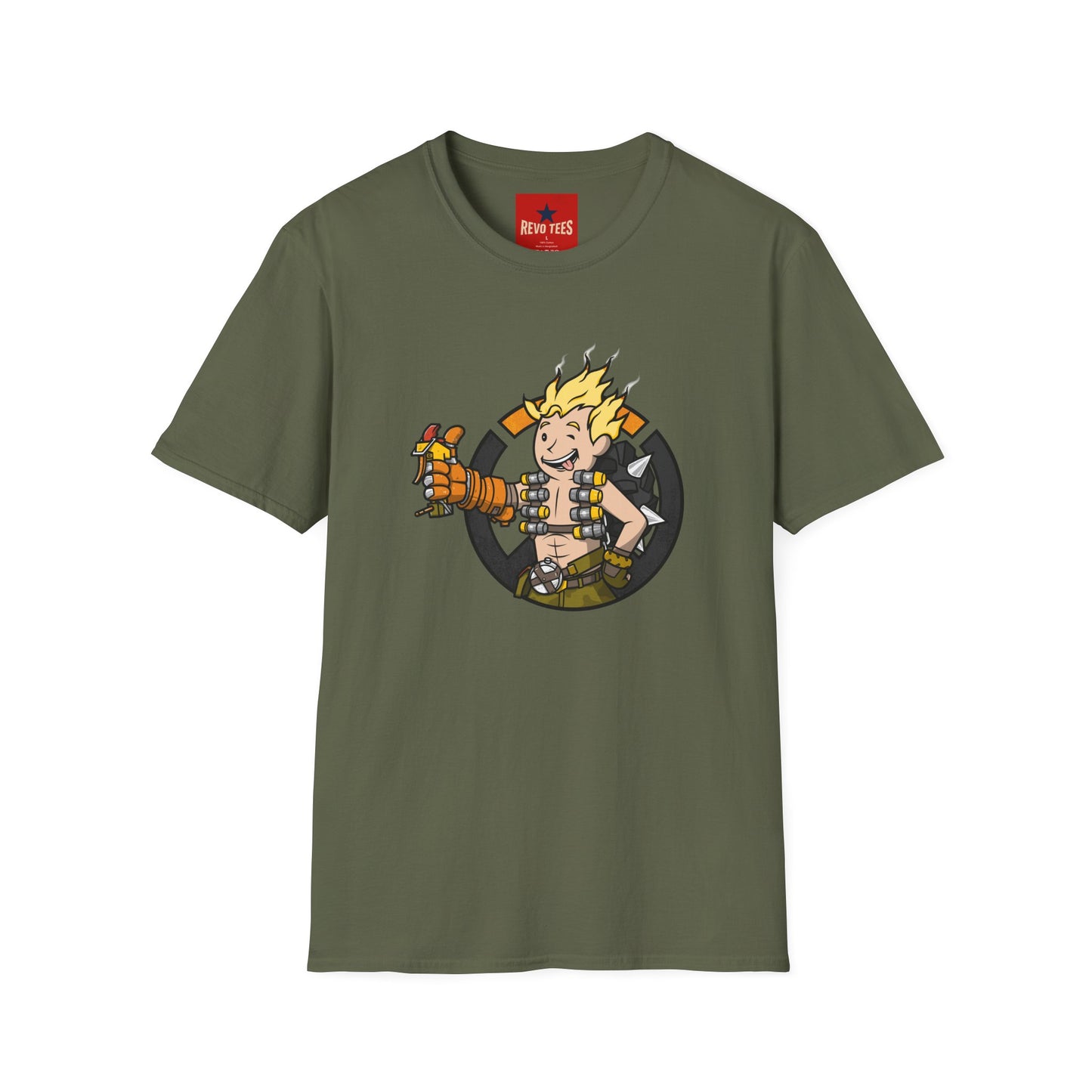 Junkrat-Inspired Gamer Tee — Cartoon Explosive Hero Graphic T-Shirt
