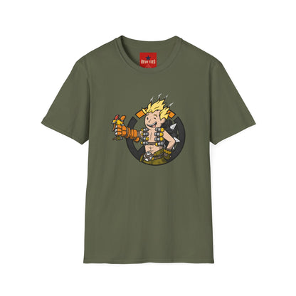 Junkrat-Inspired Gamer Tee — Cartoon Explosive Hero Graphic T-Shirt