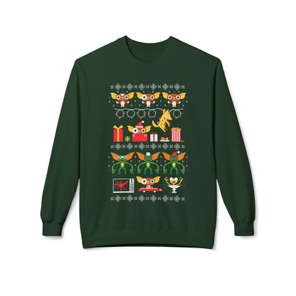 Gremlin and Mogwai Christmas Movie Ugly Sweater Crewneck Sweatshirt