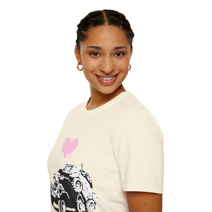Banksy T-Shirt — Pink Drip Heart with Tank Graffiti Tee