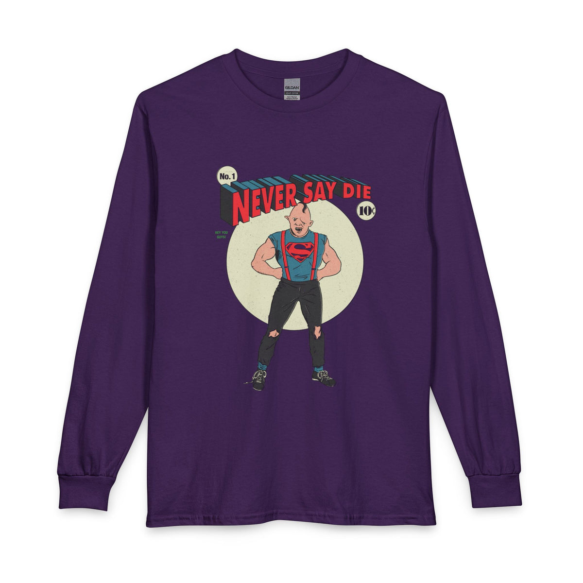 Revotees Goonies Sloth Never Say Die Retro Strongman Long-Sleeve T-Shirt - alternate view 10