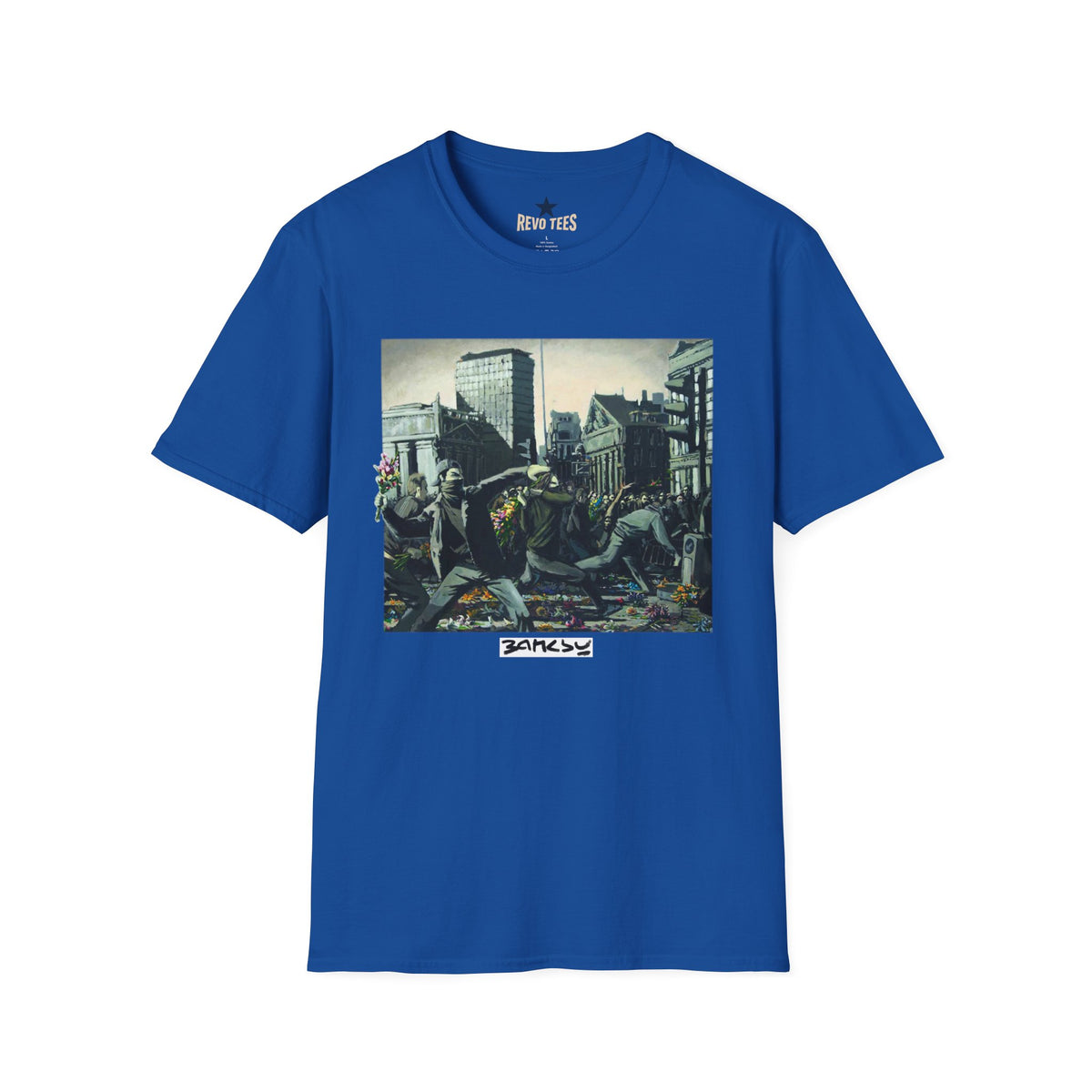 Revotees Banksy City Riot Graphic Urban Protest Art T-Shirt - alternate view 9