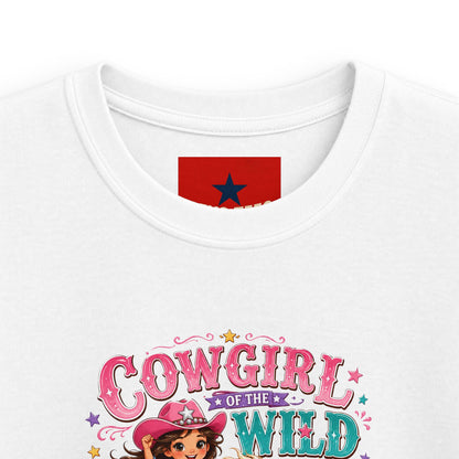 Kids Tee — "Cowgirl at Heart" Colorful Western Graphic (Cowgirl & Wild Print)