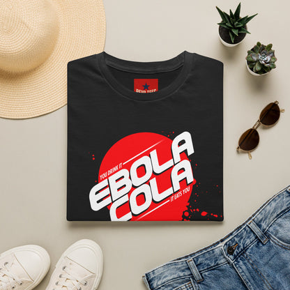 Ebola Cola Graphic T-Shirt – Retro Logo & Distressed Splash Design