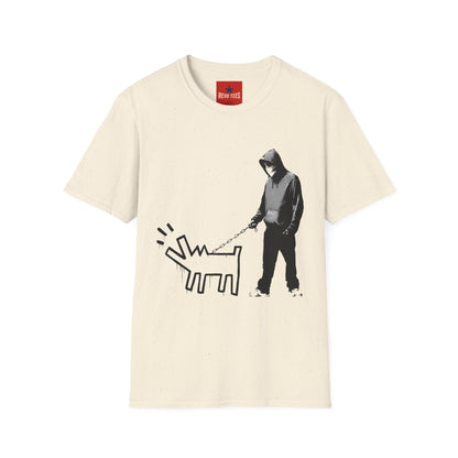 Banksy Walking The Dog — Urban Keith Haring Style Graphic Tee