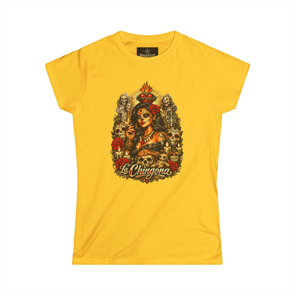 Revotees La Chingona Day of the Dead Sugar Skull T-Shirt - alternate view 6