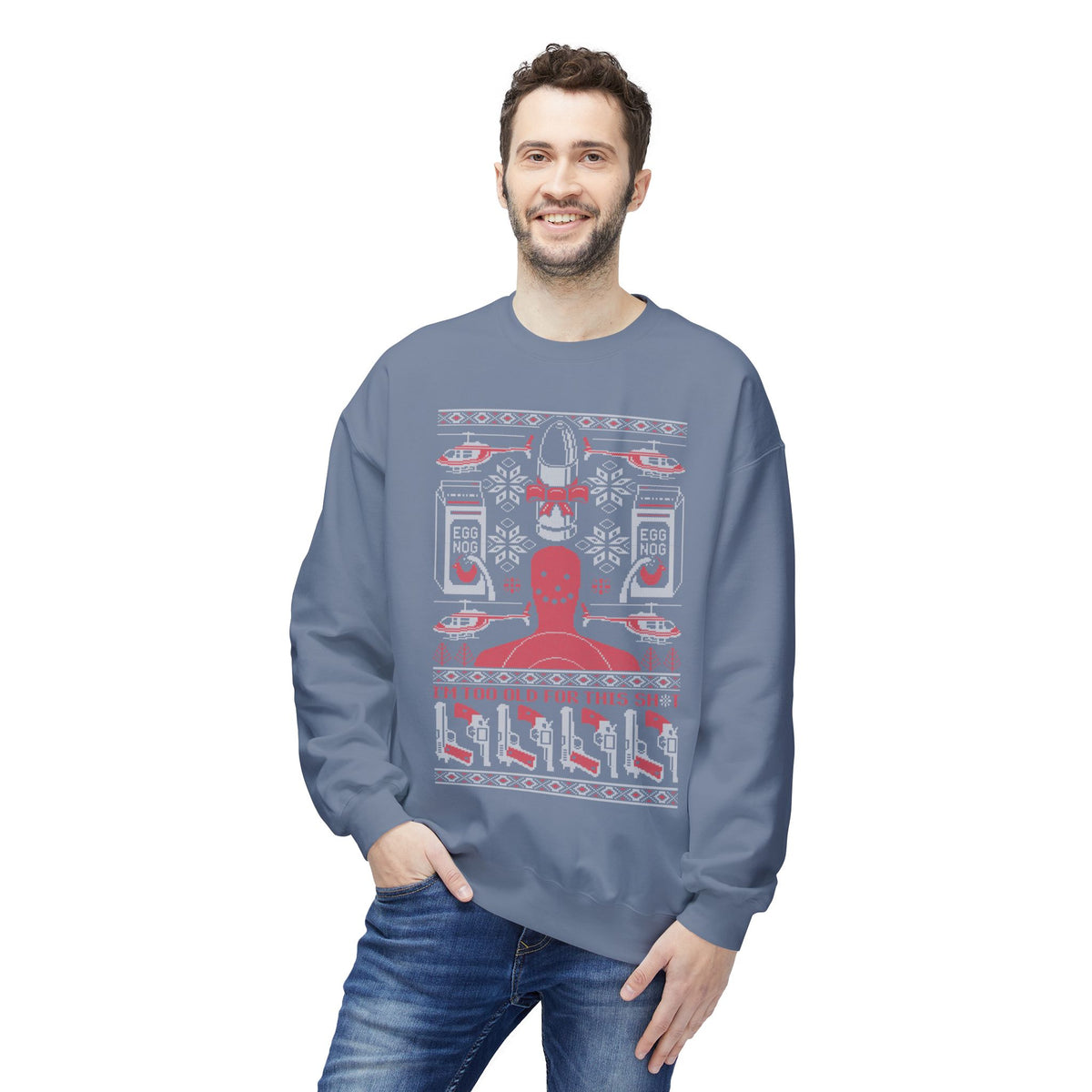 Lethal Knitting - Too Old For This Sh!t Christmas Ugly Sweater