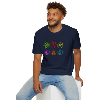 Elemental Symbols T-Shirt — Energy Card Symbols Icons Tee
