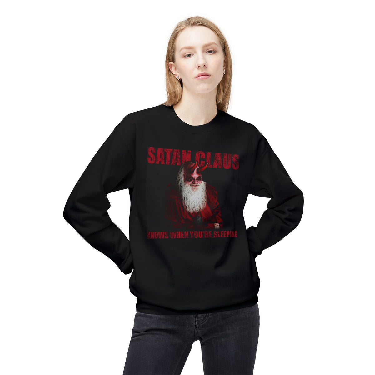 Satan Claus Crewneck Sweatshirt – Dark Santa Holiday Graphic