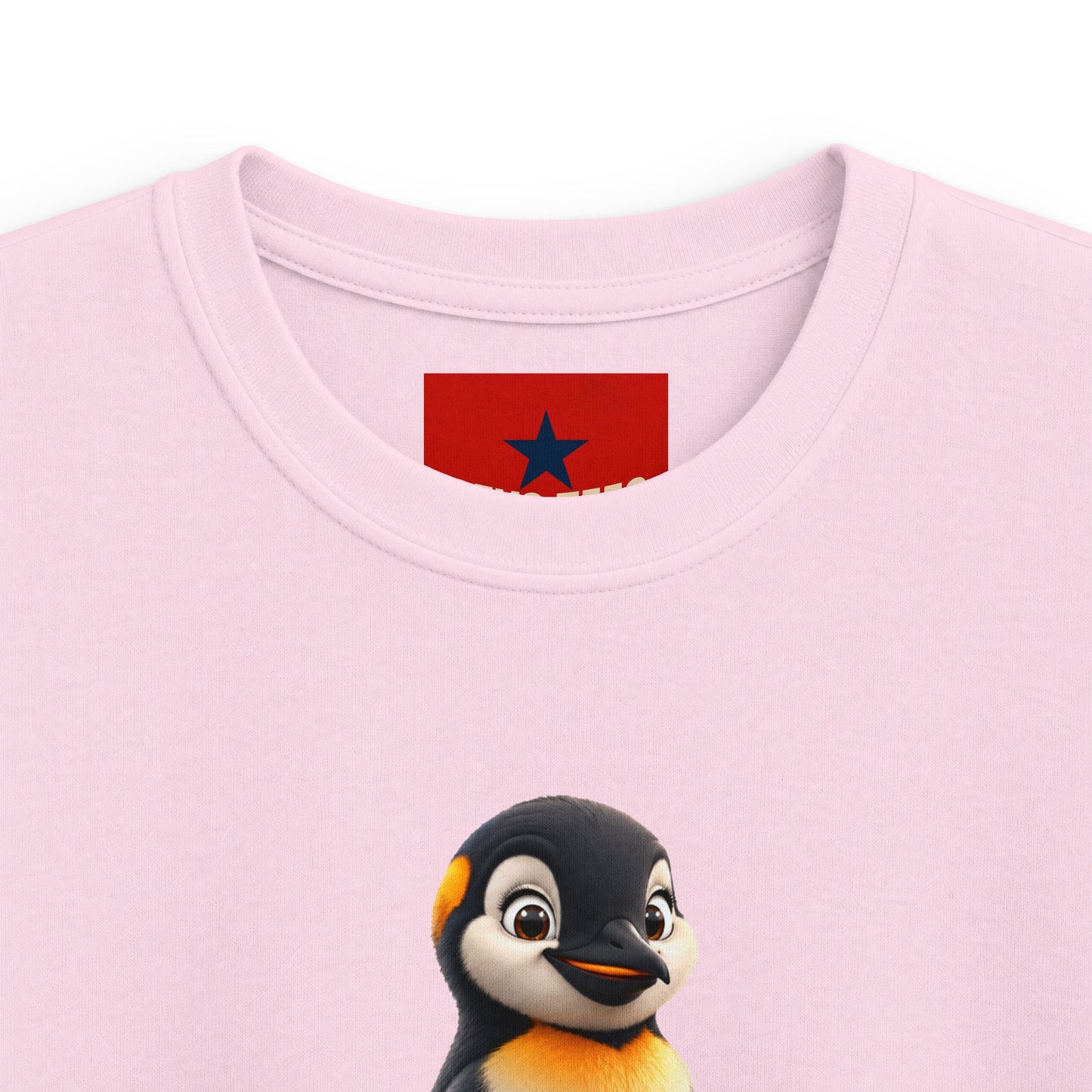 Kids Tee — Cute Pebble Penguin “REVOTEES” Colorful Logo