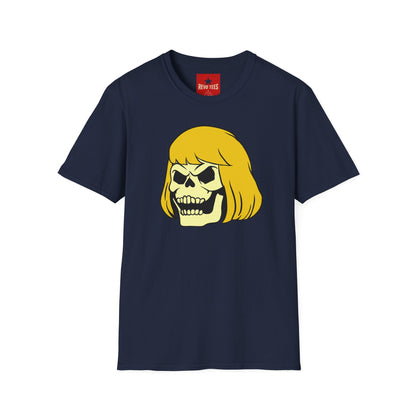 Skull with Blonde Bob T-Shirt — Retro Horror Cartoon Tee