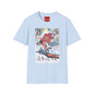 Graphic T-Shirt — Retro Japanese Floral Collage with Kanji Text