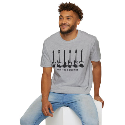 Pick Your Weapon Bass Guitars - Unisex Softstyle T-Shirt