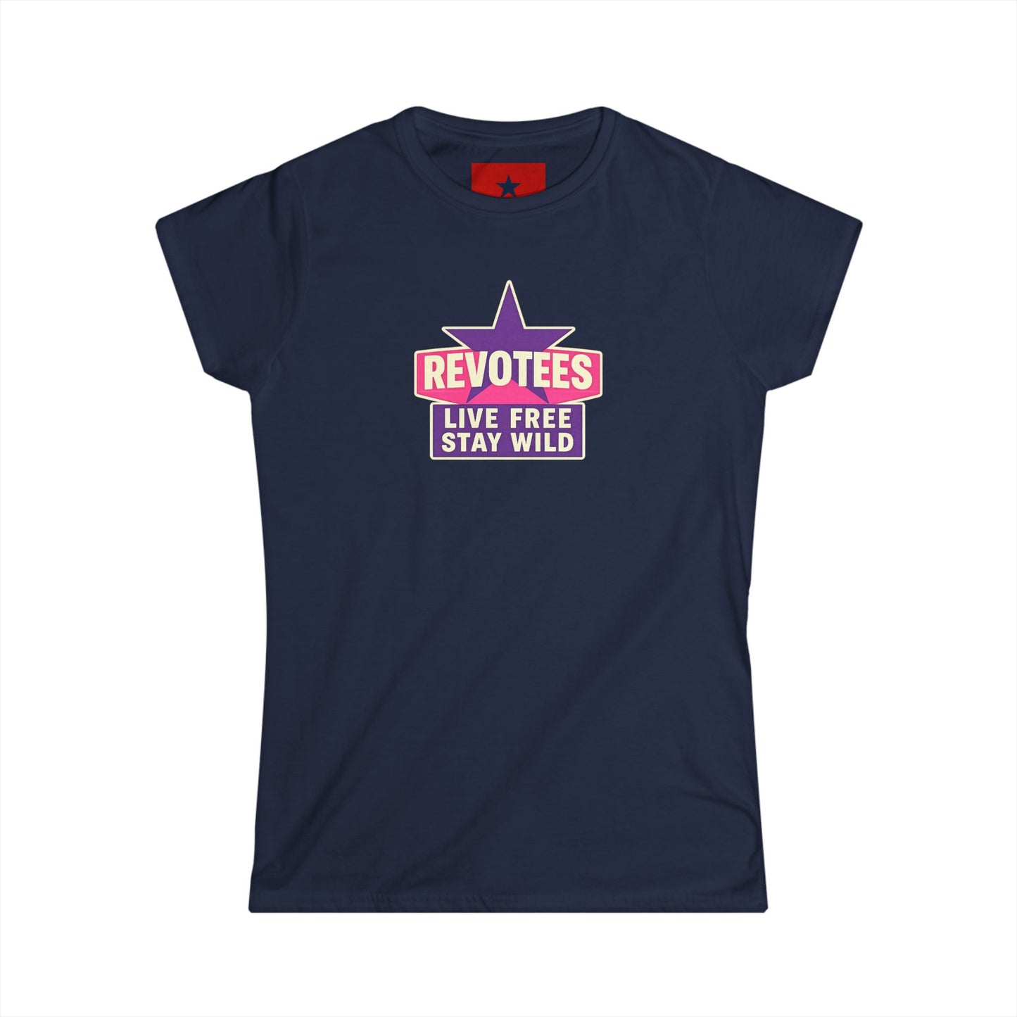 Revotees "Live Free Stay Wild" Women's Tee — Retro Star Graphic T-Shirt