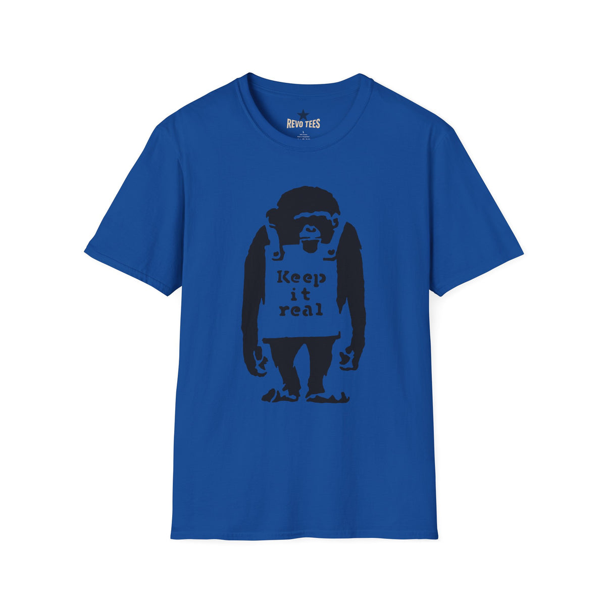 Revotees Banksy Keep It Real Monkey Graphic Vintage Streetwear Casual Gift T-Shirt - alternate view 7