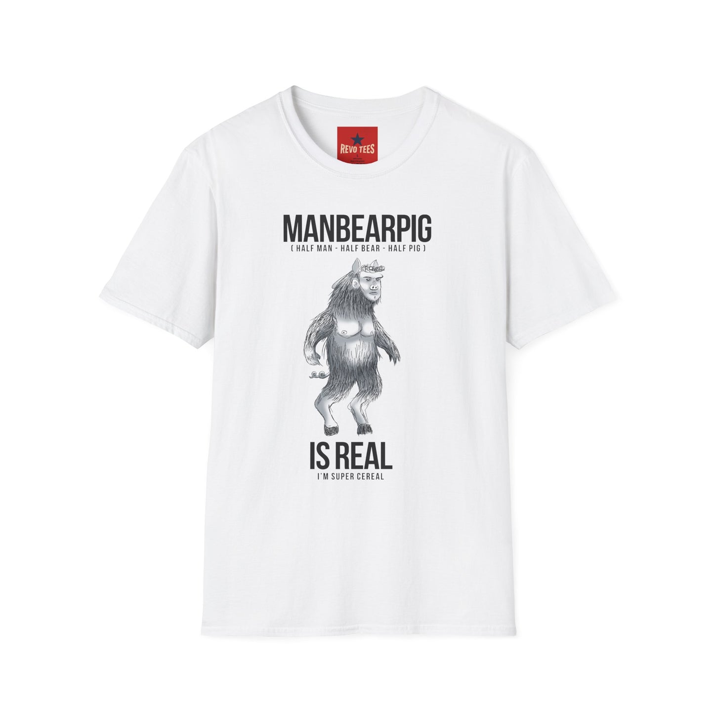 ManBearPig T-Shirt — "ManBearPig (Half Man · Half Bear · Half Pig)" Novelty Tee